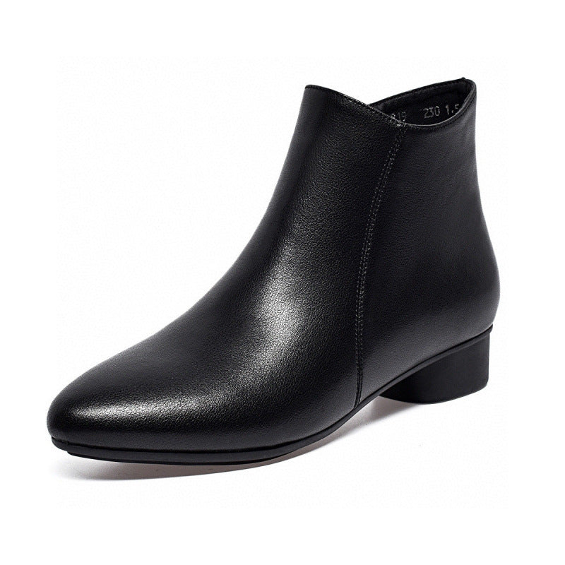 Damen Stiefel Spitz Leder