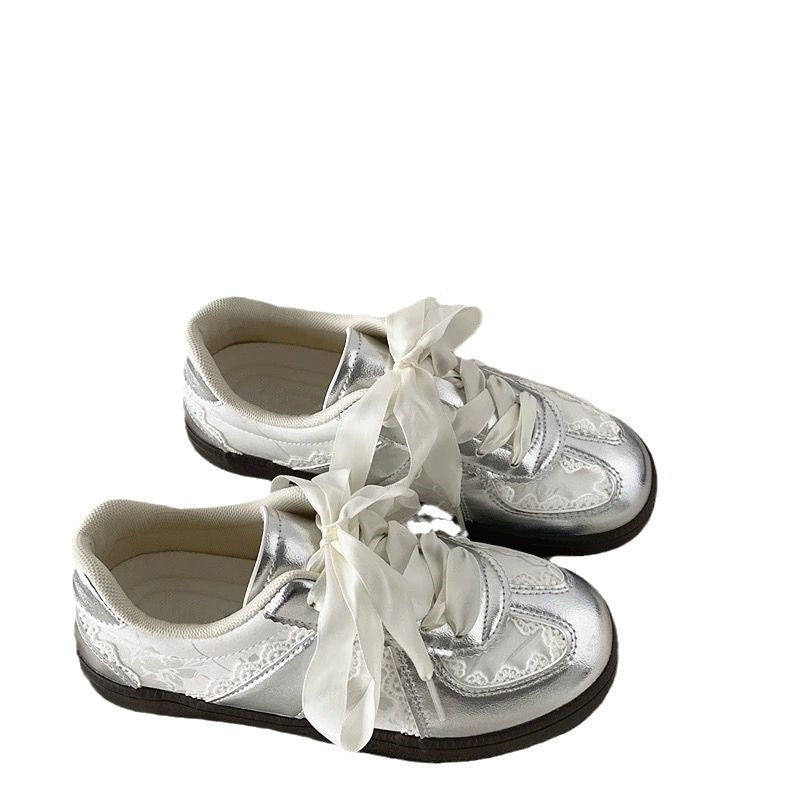 Damen Sneaker Spitze Schleifen Design