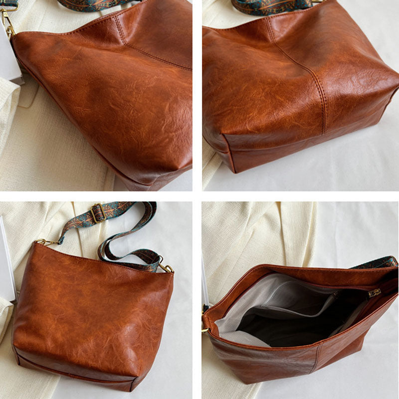 Damen Lederhandtasche Echtleder Vintage Classic