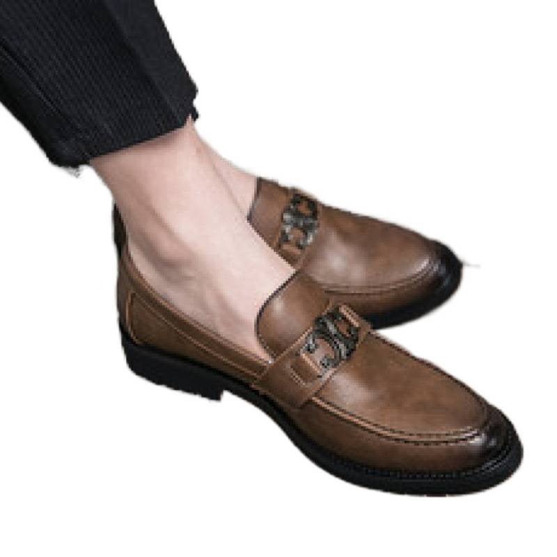Damen Mokassins Leder Elegante Schnalle