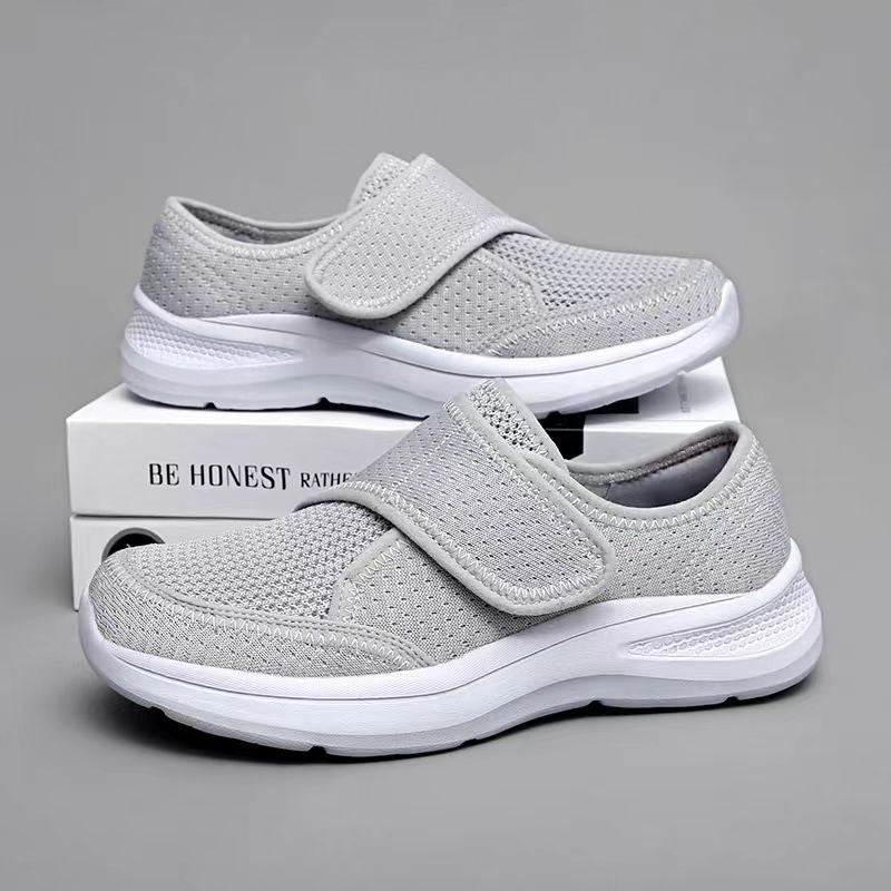 Damen Sneaker Elastisch Bequem Klettverschluss
