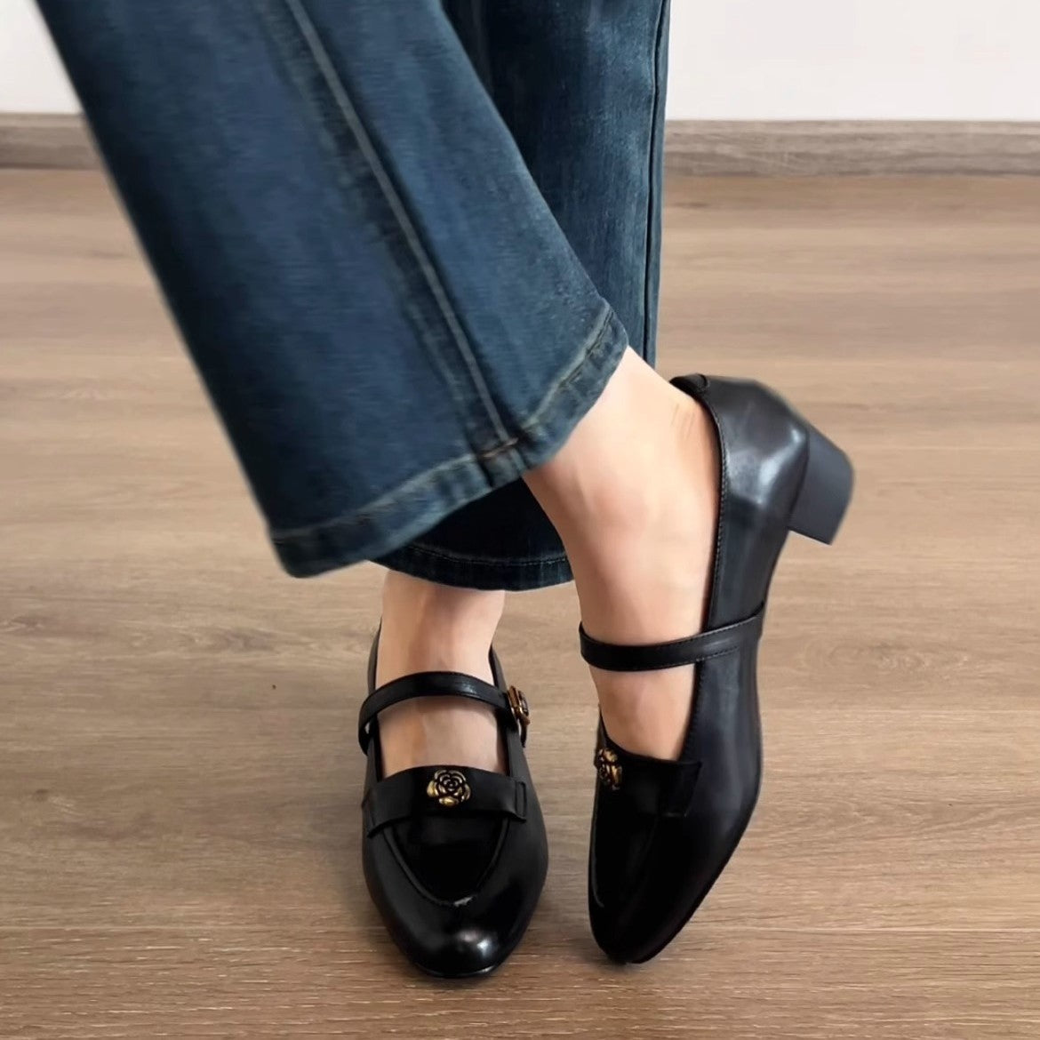 Damen Mary Jane Schuhe Elegant Schnalle