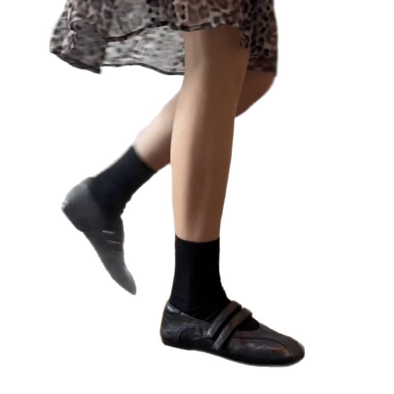 Damen Ballerinas Bequem Doppelriemen Ergonomisch