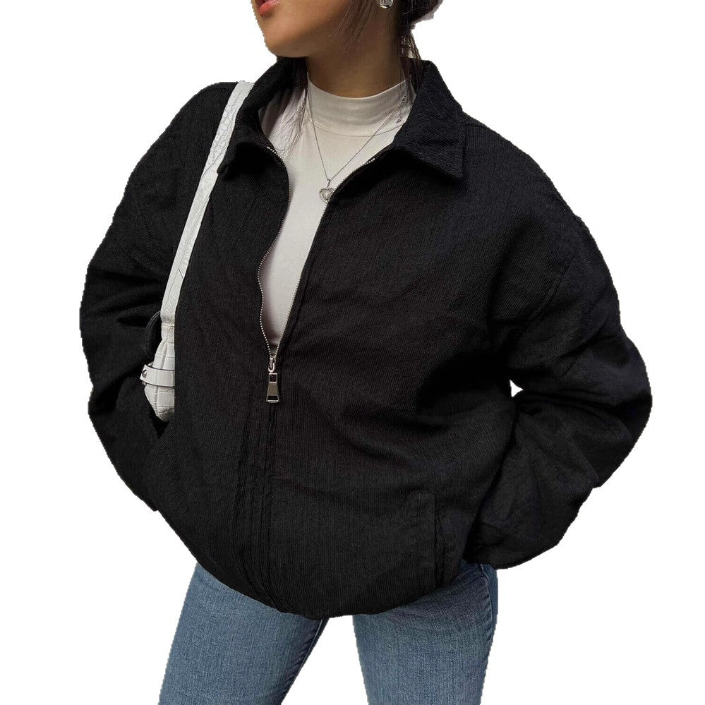 Damen Oversized Jacke Mit Taschen Eleganter Schnitt