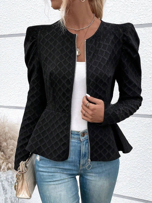Damen Blazer Puffärmel Elegant