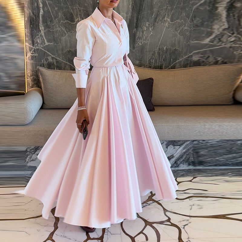 Damen Hemdkleid Fließend Spitze Modern