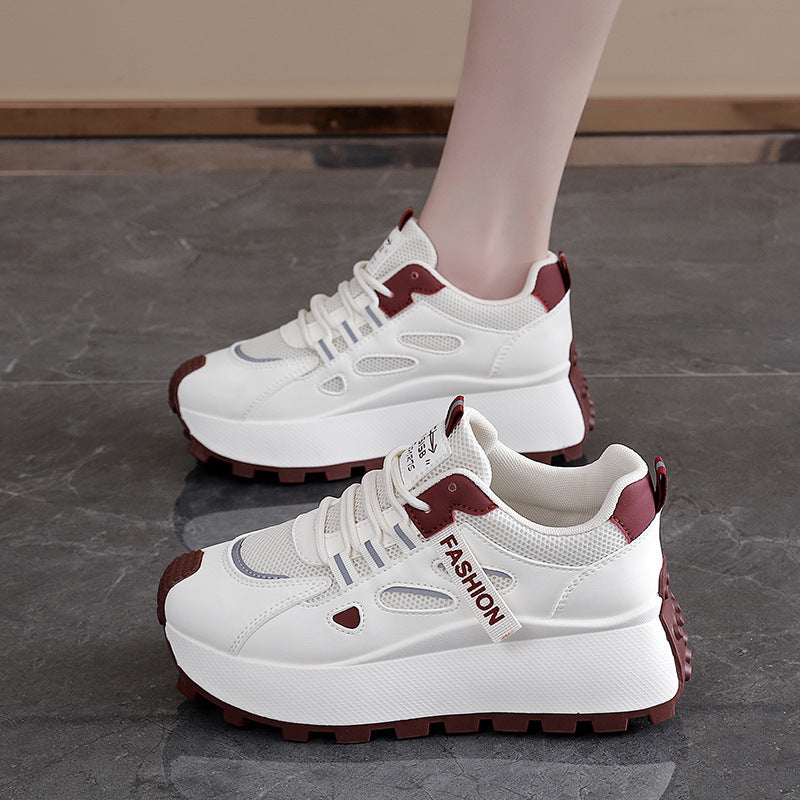 Damen Sneaker Hoch Plateau Atmungsaktives Mesh