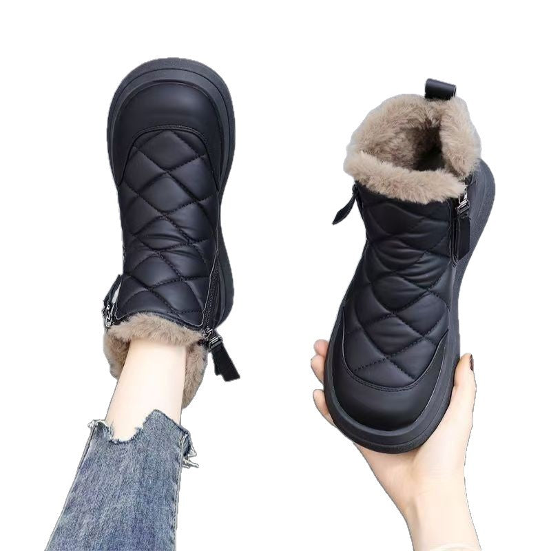 Damen Winterstiefel Warm Fellkragen