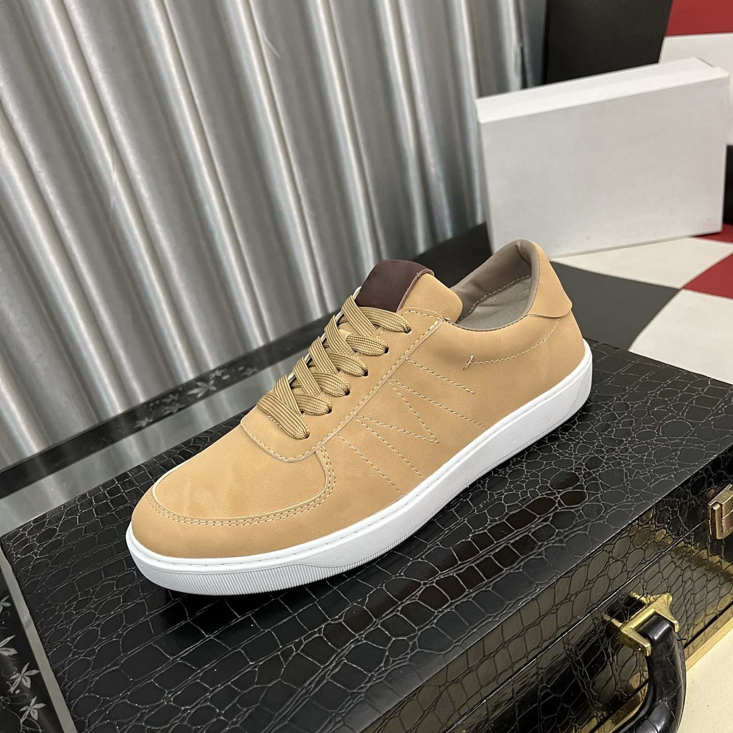 Herren Leder Sneaker Modern Lässig