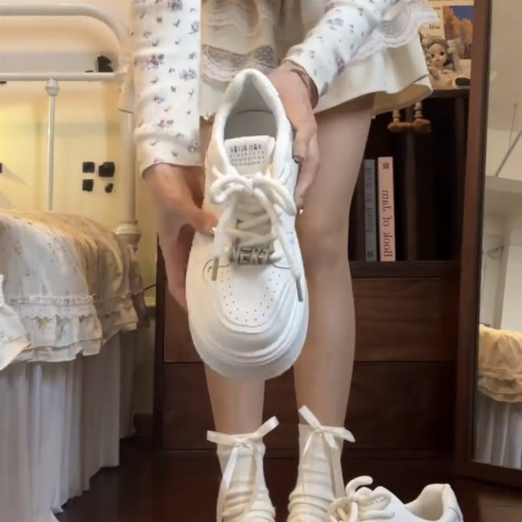 Damen Plattform Sneaker Atmungsaktiv Elegant Bequem