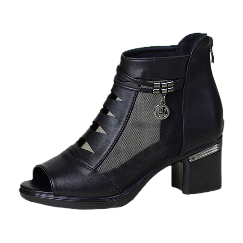 Damen Stiefeletten Atmungsaktives Leder Bequem