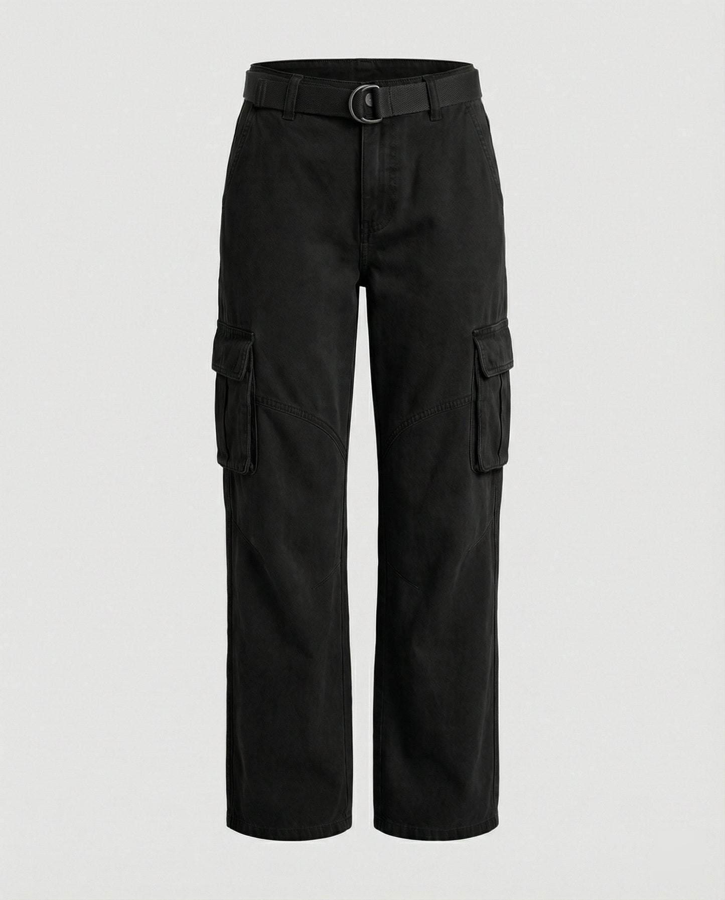 Damen Cargohose Bequem Hochgeschnitten Mit Gürtel