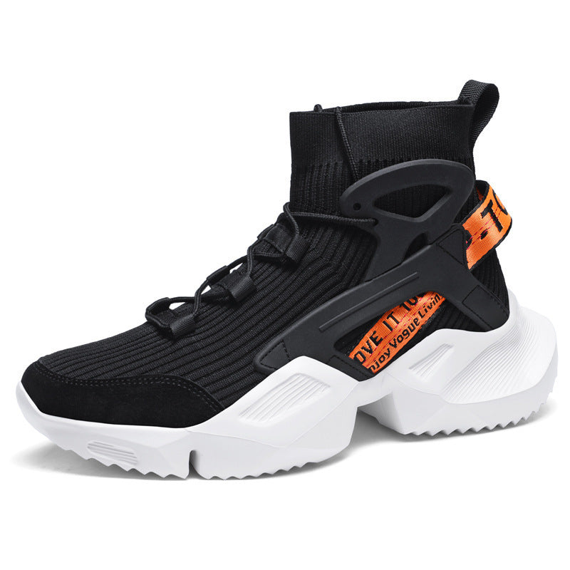 Damen Hoch Sneaker Strick Stabile Sohle Bequem