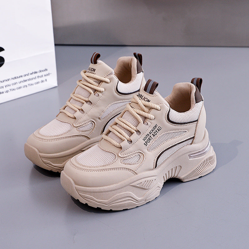 Damen Plattform Sneaker Atmungsaktives Material Modern