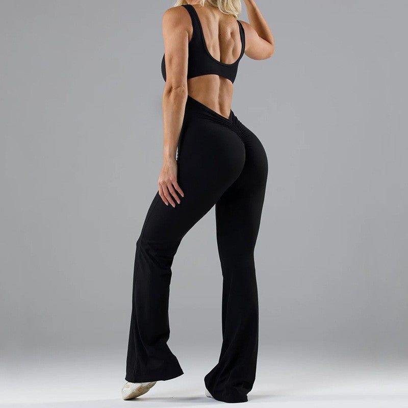 Damen Jumpsuit Sportlich Weicher Stoff Flared