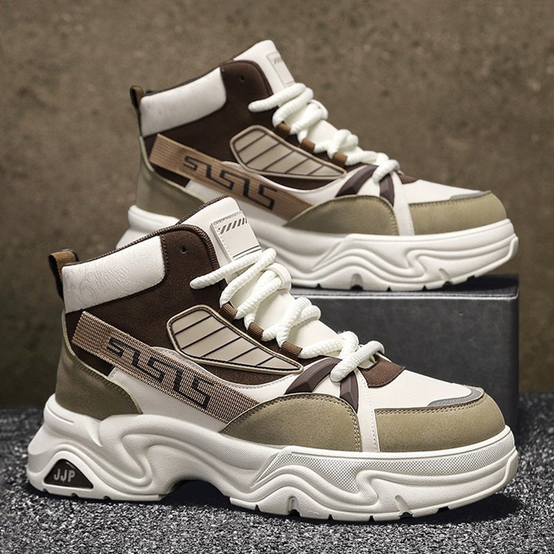Damen High- Sneaker Sportlich Kontrastdesign Rutschfest