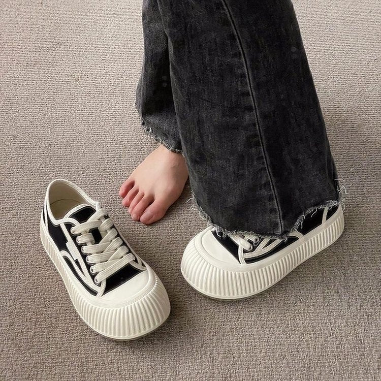 Damen Plattform Sneaker Bequem Mit Dämpfung Elegantes Design