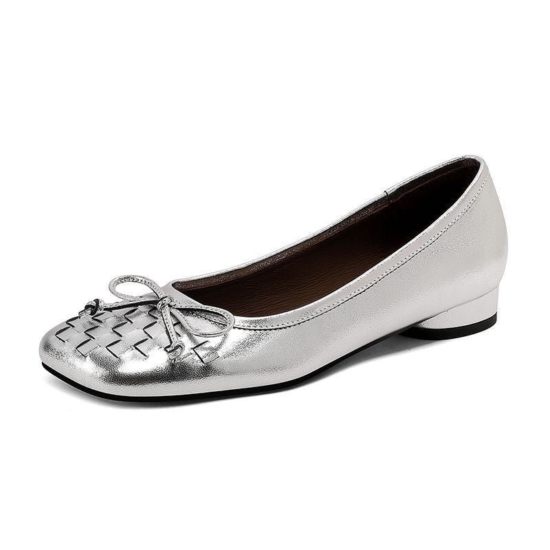 Damen Ballerinas Geflochten Bequem Elegant