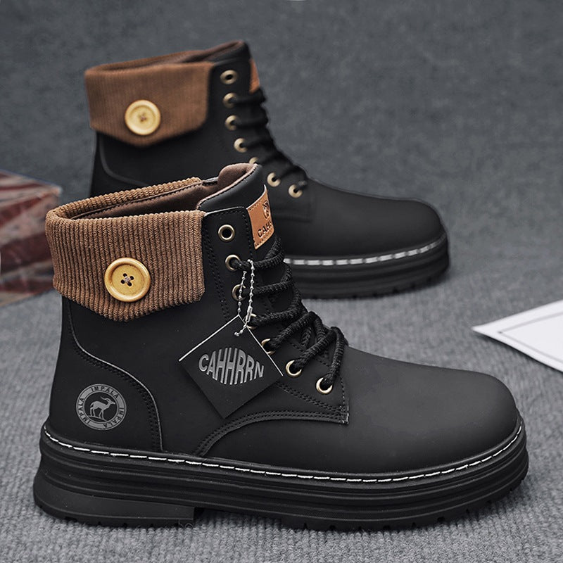 Damen Winterstiefel Gepolstert Warm Knopfverschluss