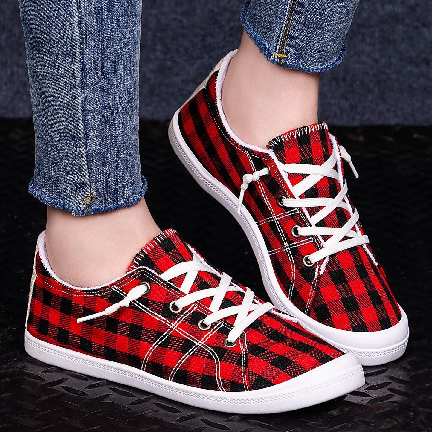 Damen Segeltuchschuhe Bequem Heidi Stil