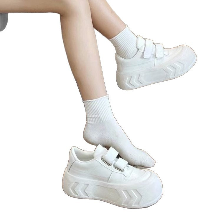Damen Plattform Sneaker Klettverschluss Modern