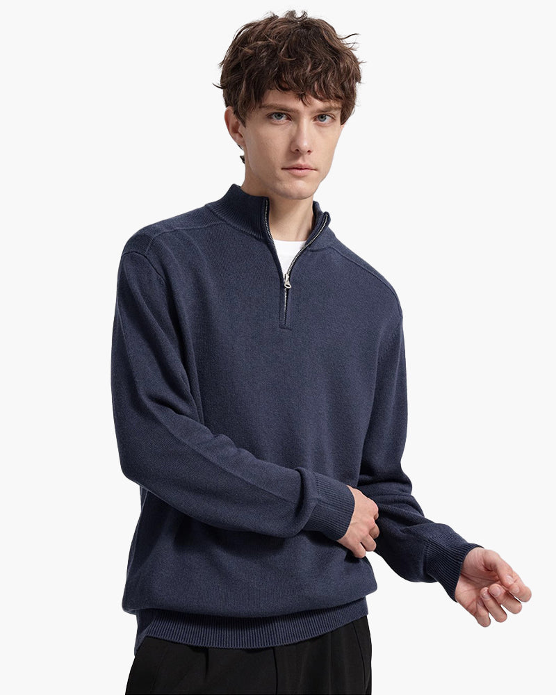 Herren Pullover Merinowolle Warm Stehkragen