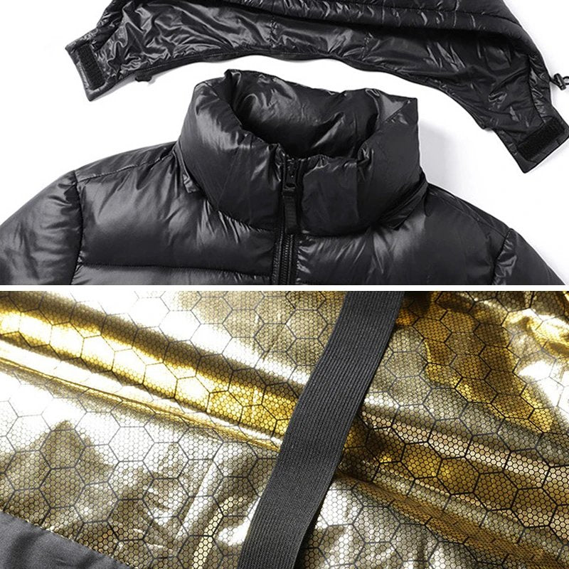 Herren Steppjacke Warm Isoliert Mit Kapuze