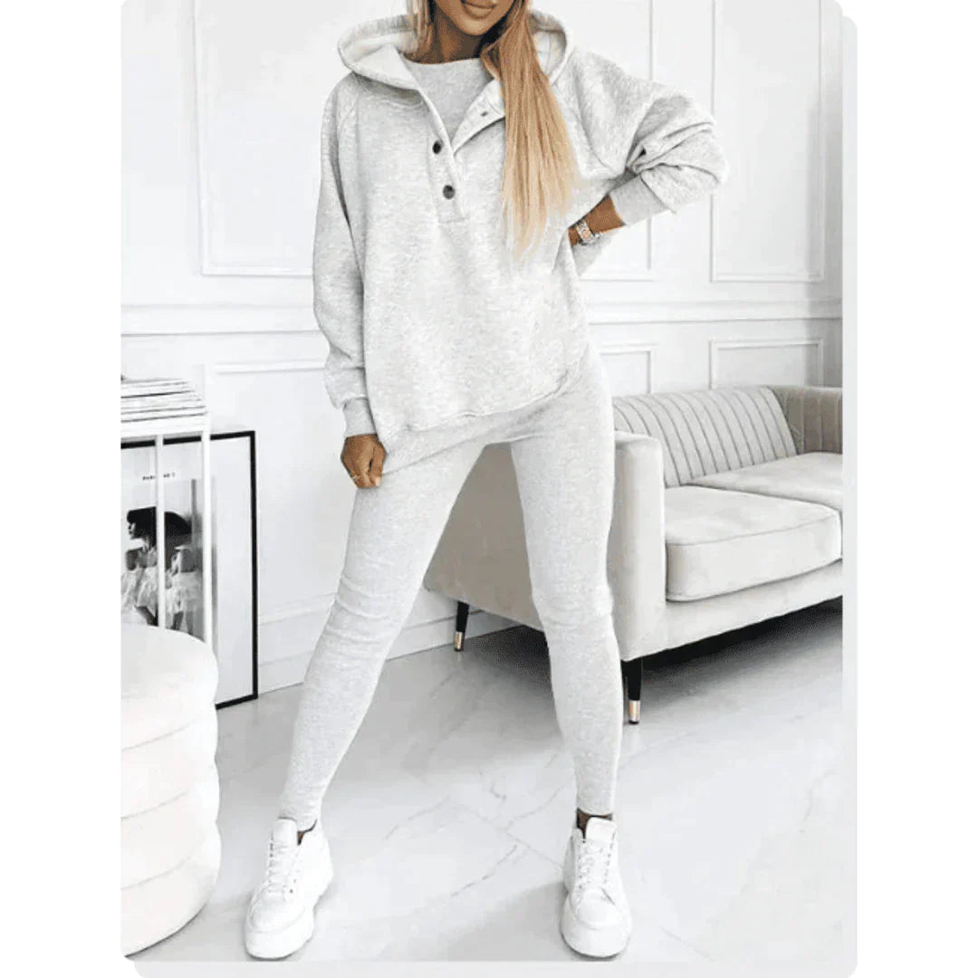 Damen Off-Shoulder Sweatshirt-Set mit Leggings