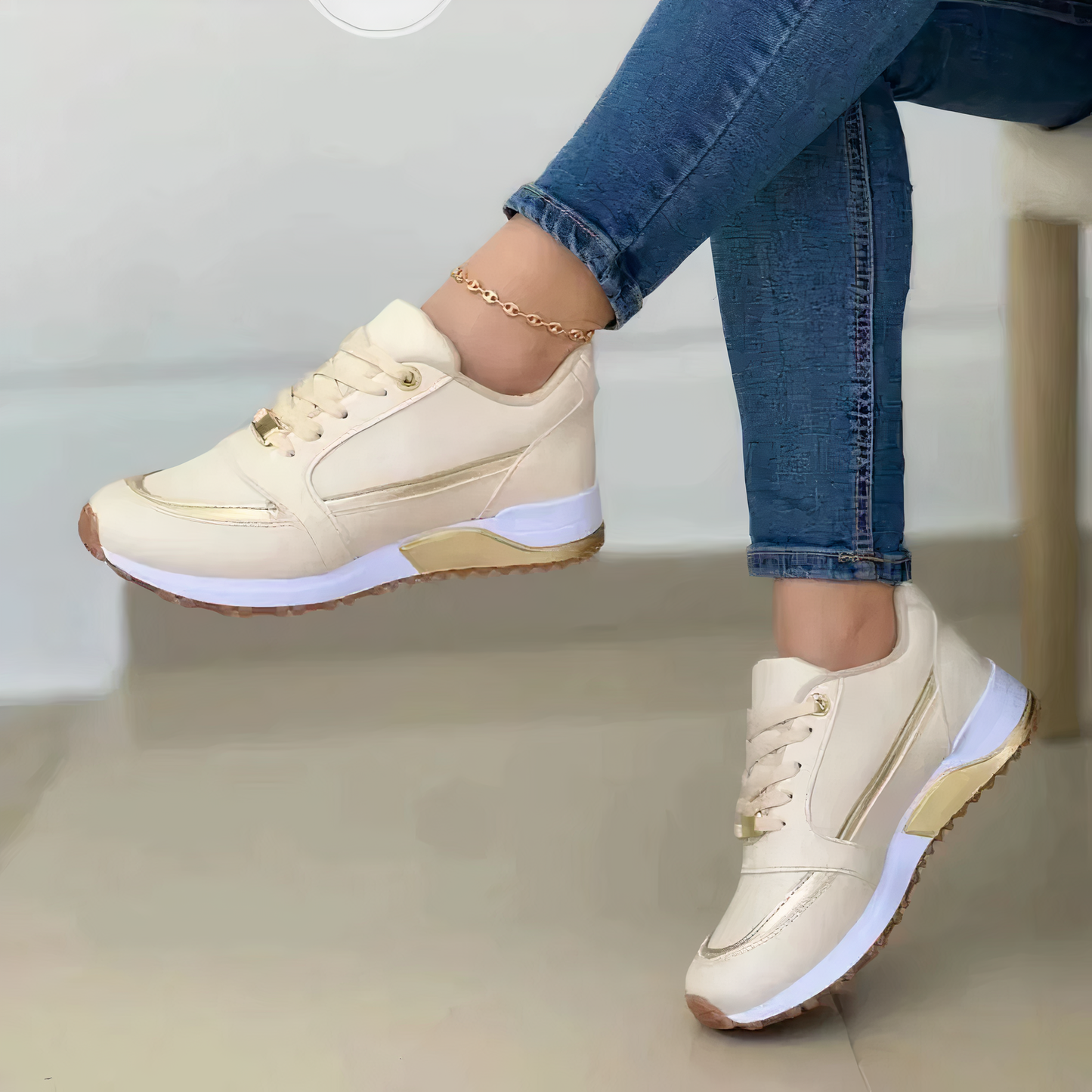 Damen Orthopädische Walkingschuhe Weich Schnürschuhe Bequem