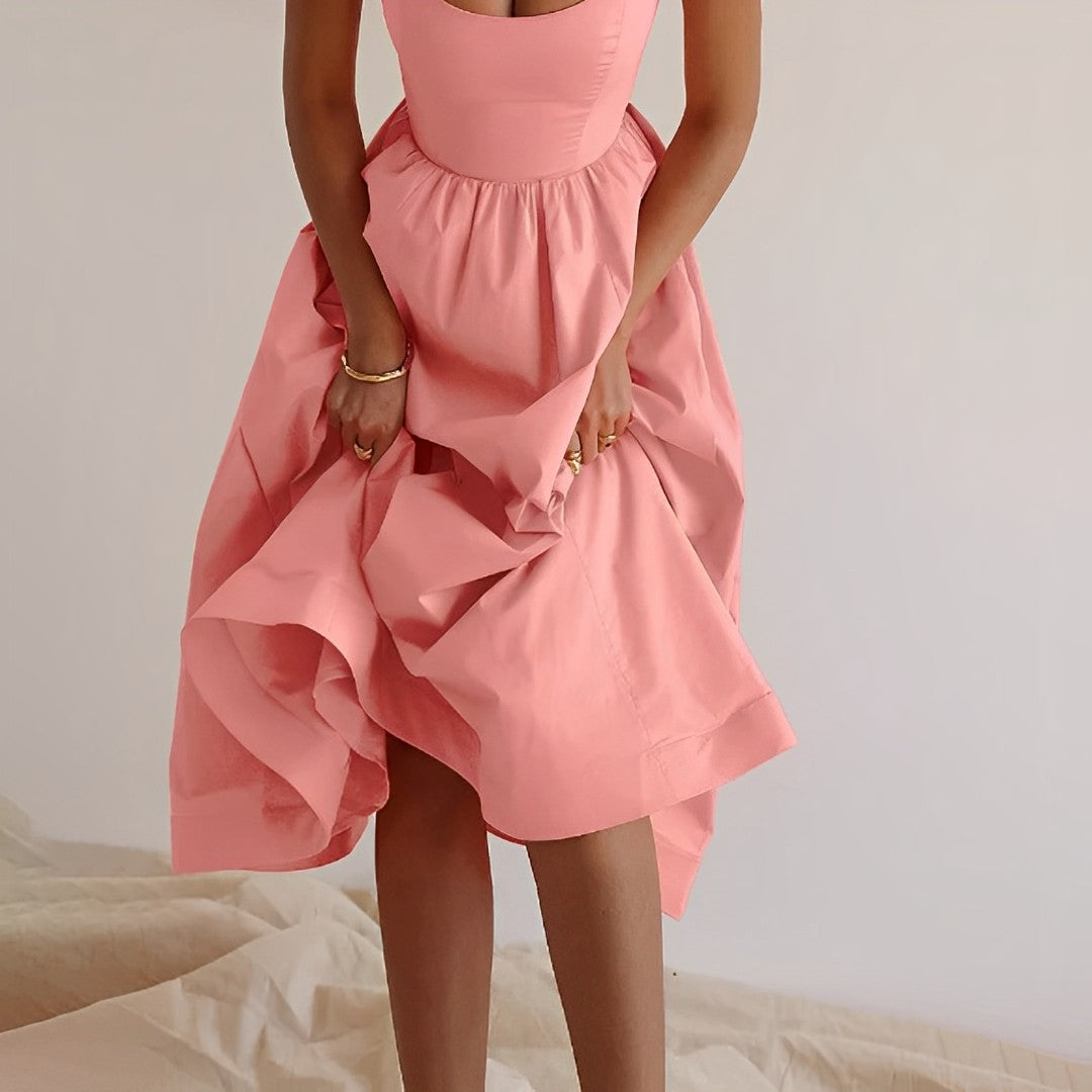 Damenkleid Raffenschnitt Feine Träger Sommer