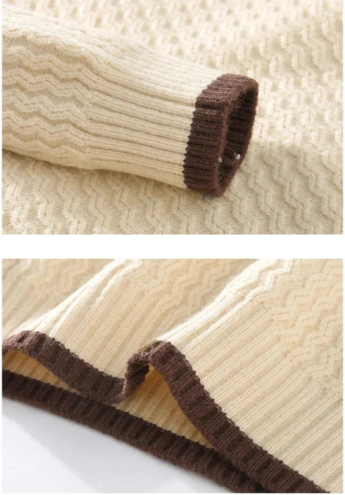 Herren Strickpullover Strukturiert Modern