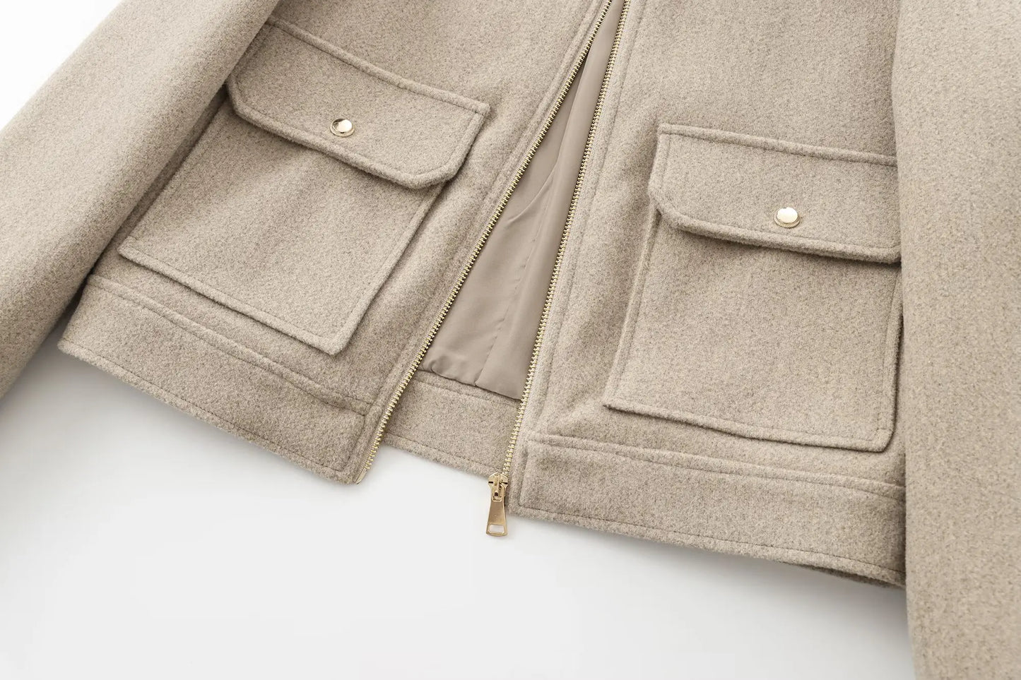 Damen Freizeitjacke Wollmix Reißverschluss Warm