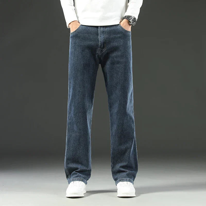 Herren Relaxed Fit Jeans Weit Bequem