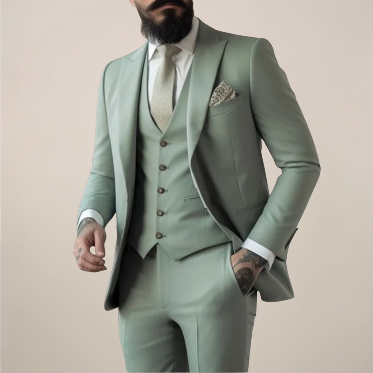 Herren Anzug 3-teilig Slimfit Modern Frühjahr - Norvielle