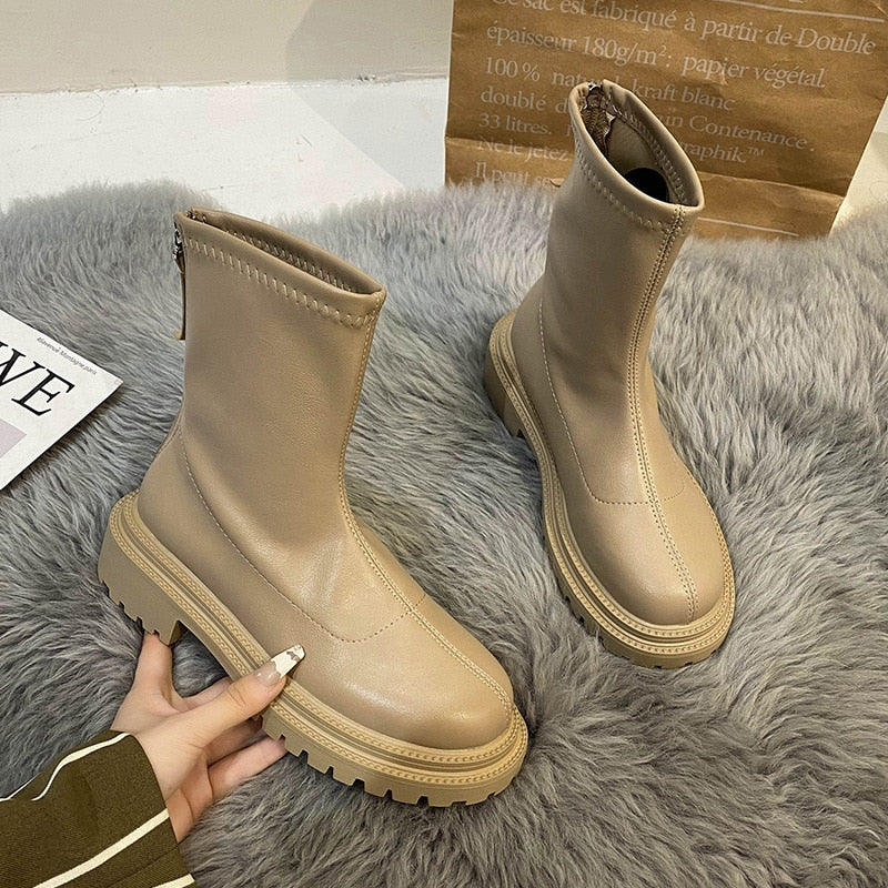 Damen Stiefel Lässig Bequem