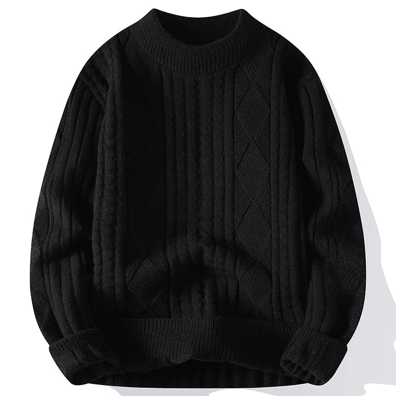 Herren Pullover Langarm Diamantmuster