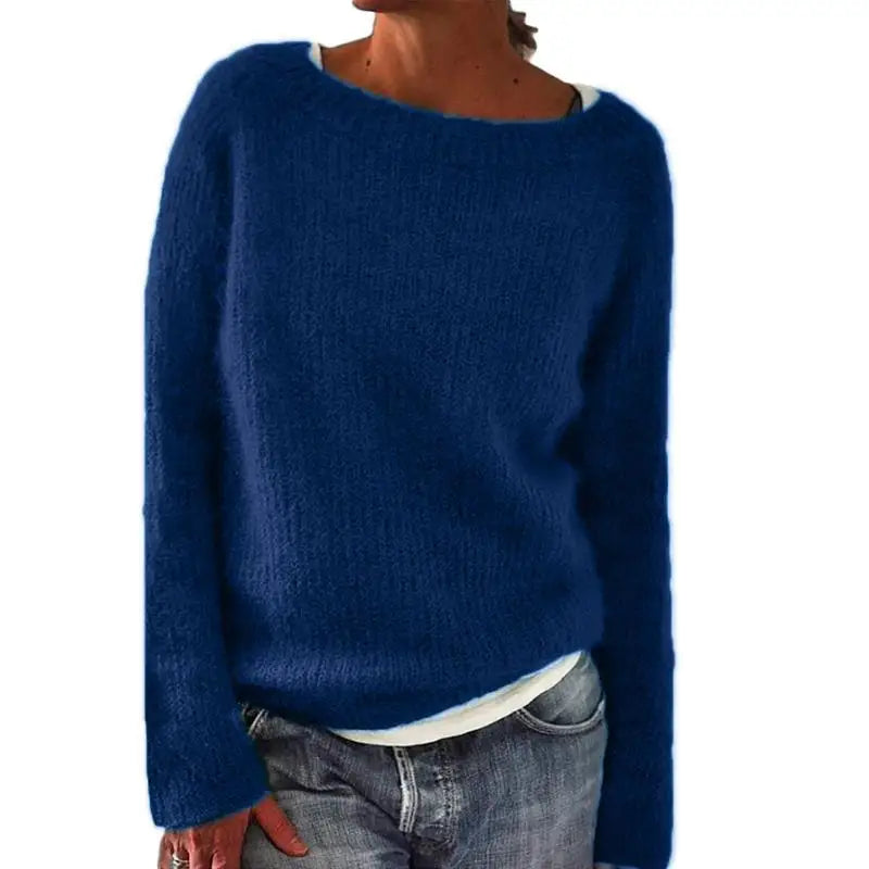 Strickpullover Damen Halsweite Loser Fit