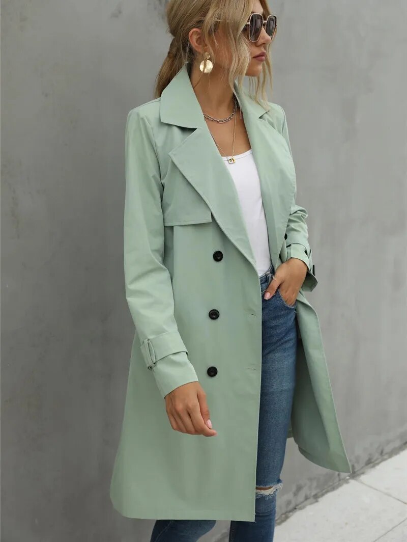 Damen Trenchcoat Stilvoll Wasserfest