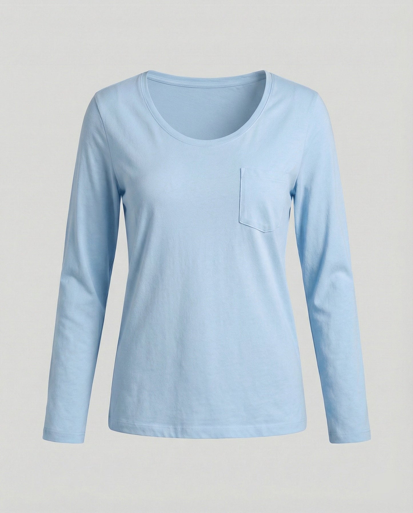 Damen T-Shirt aus Baumwolle Lässig U-Ausschnitt