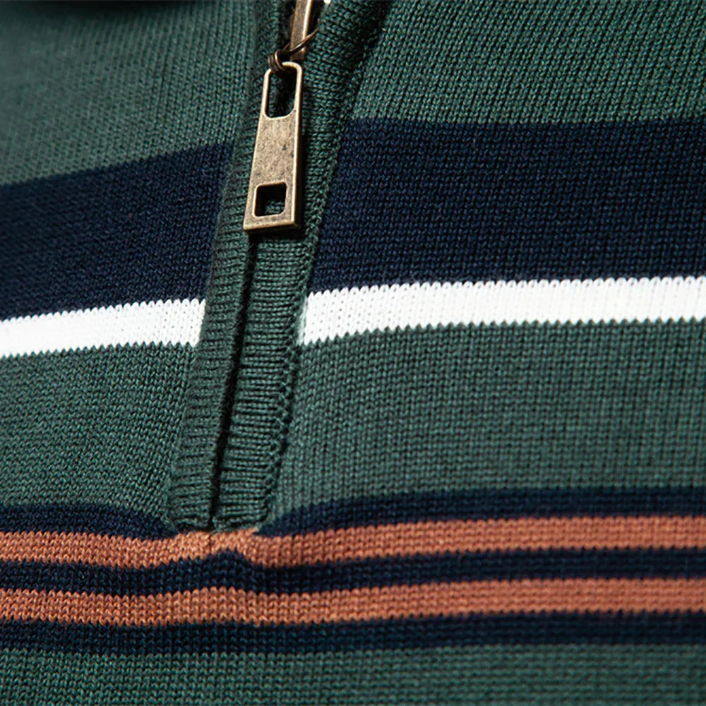 Herren Strickpullover Reißverschluss Warm Modern