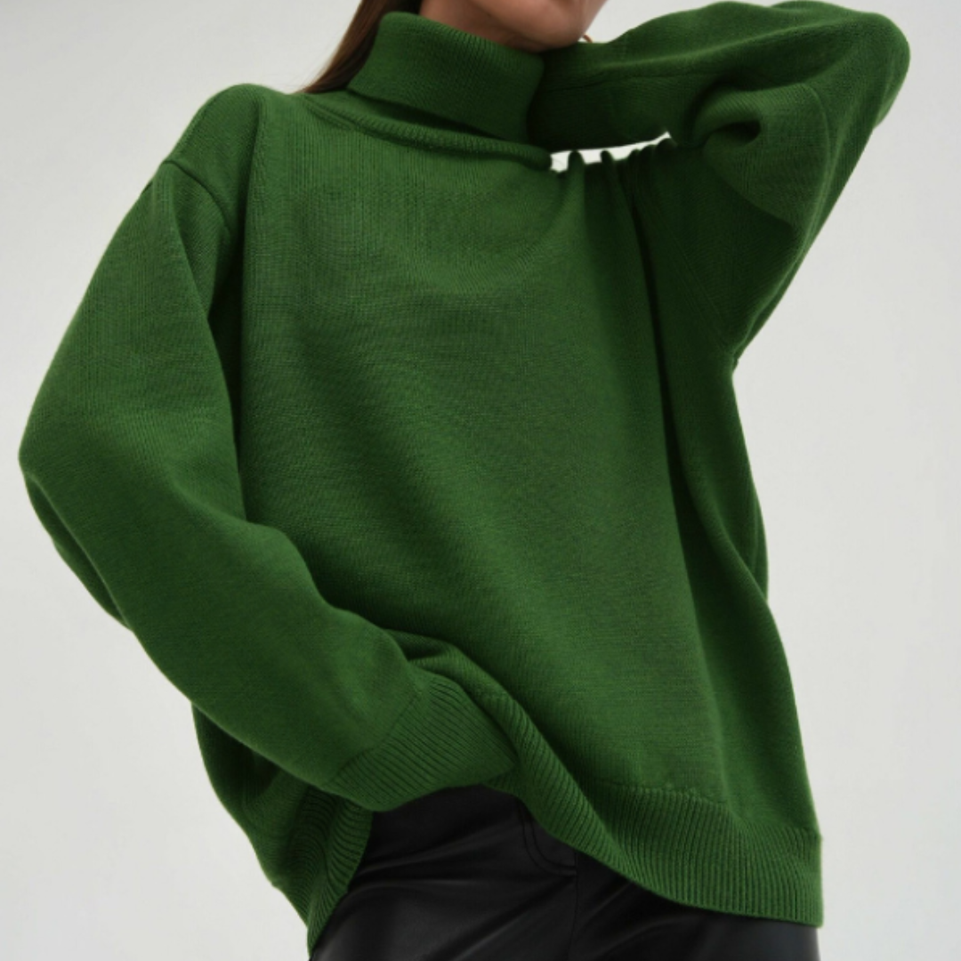 Eleganter Damen Rollkragenpullover Feinripp Qualität