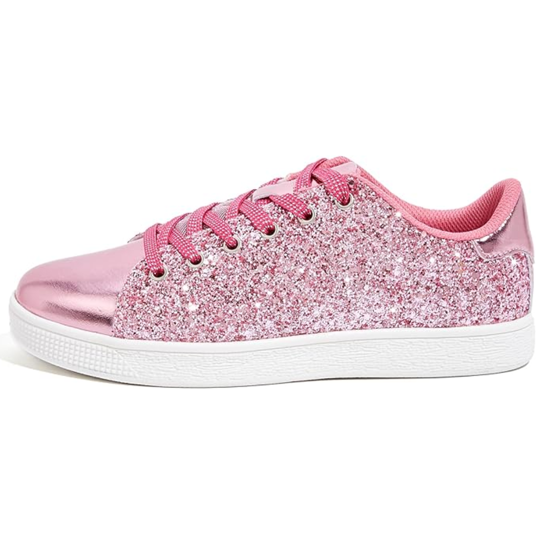 Damen Sneaker Glitzer Schnürschuhe