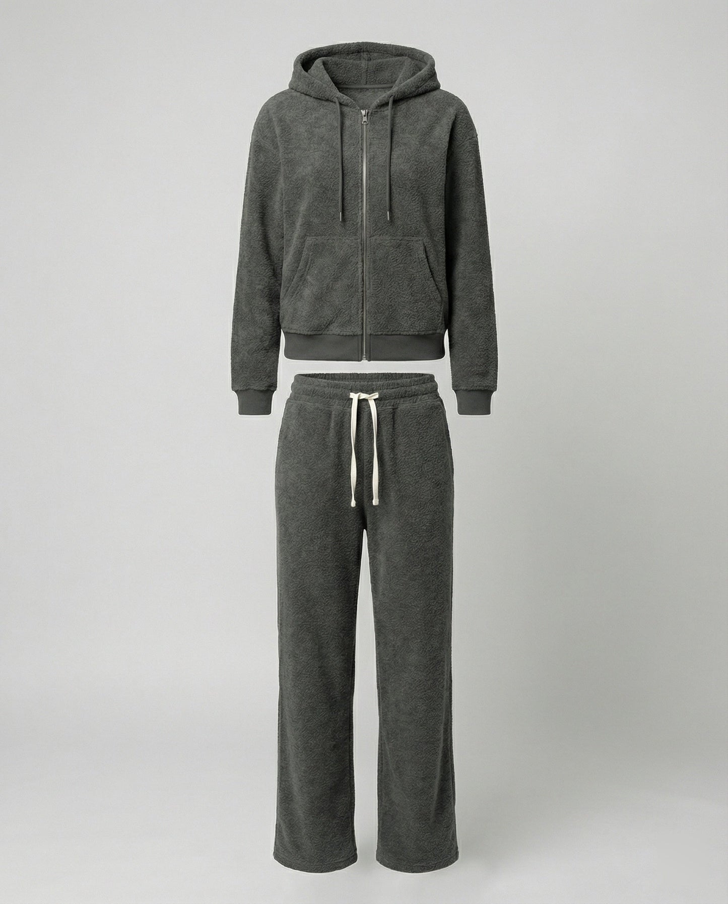 Damen Winter Sportanzug Set Gefüttert Grau Warm