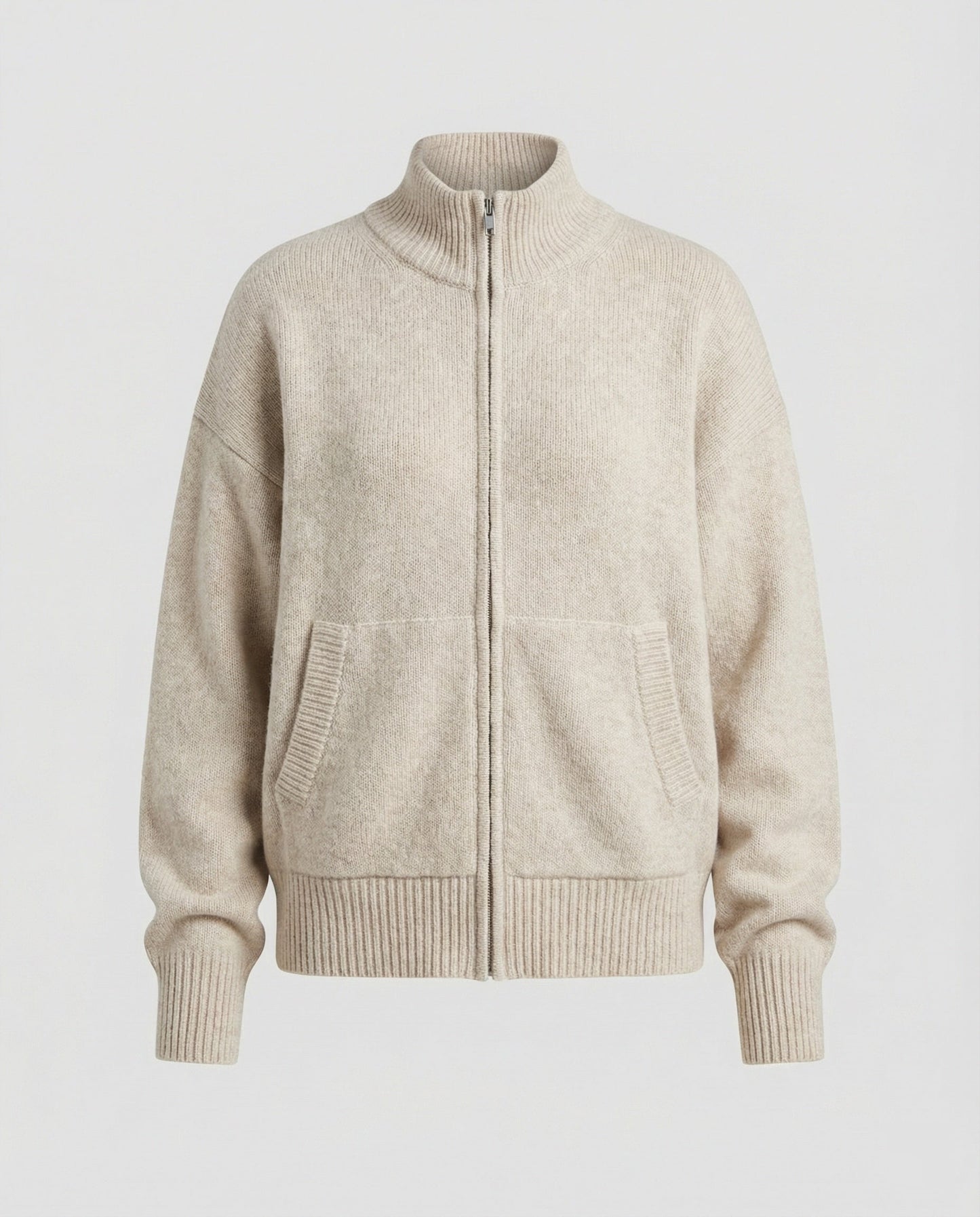 Damen Strickjacke Kurz Reißverschluss Weich