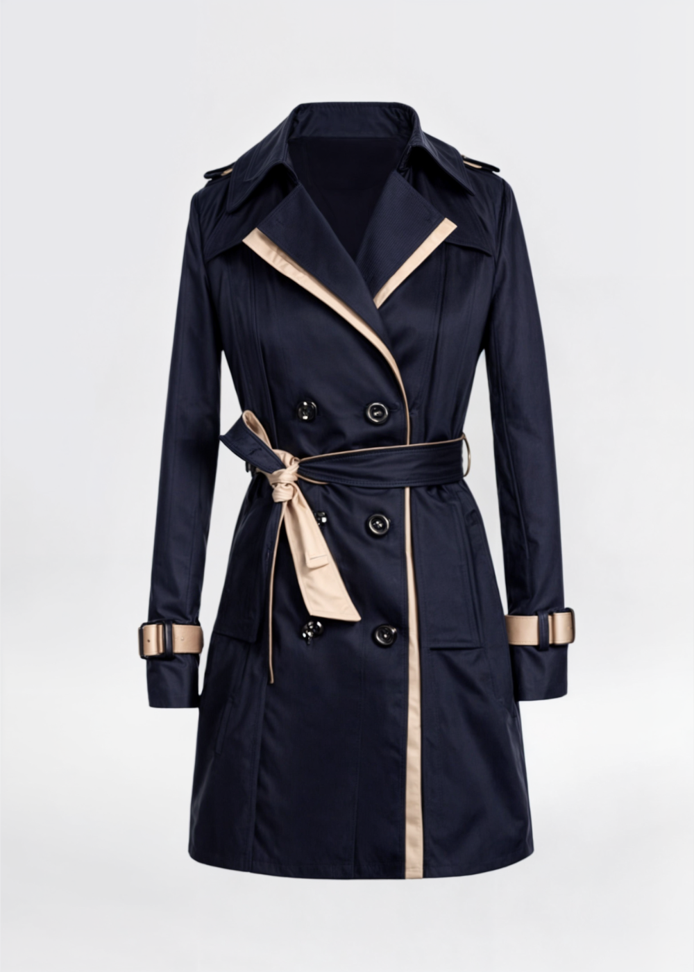 Damen Trenchcoat Lang Wasserfest