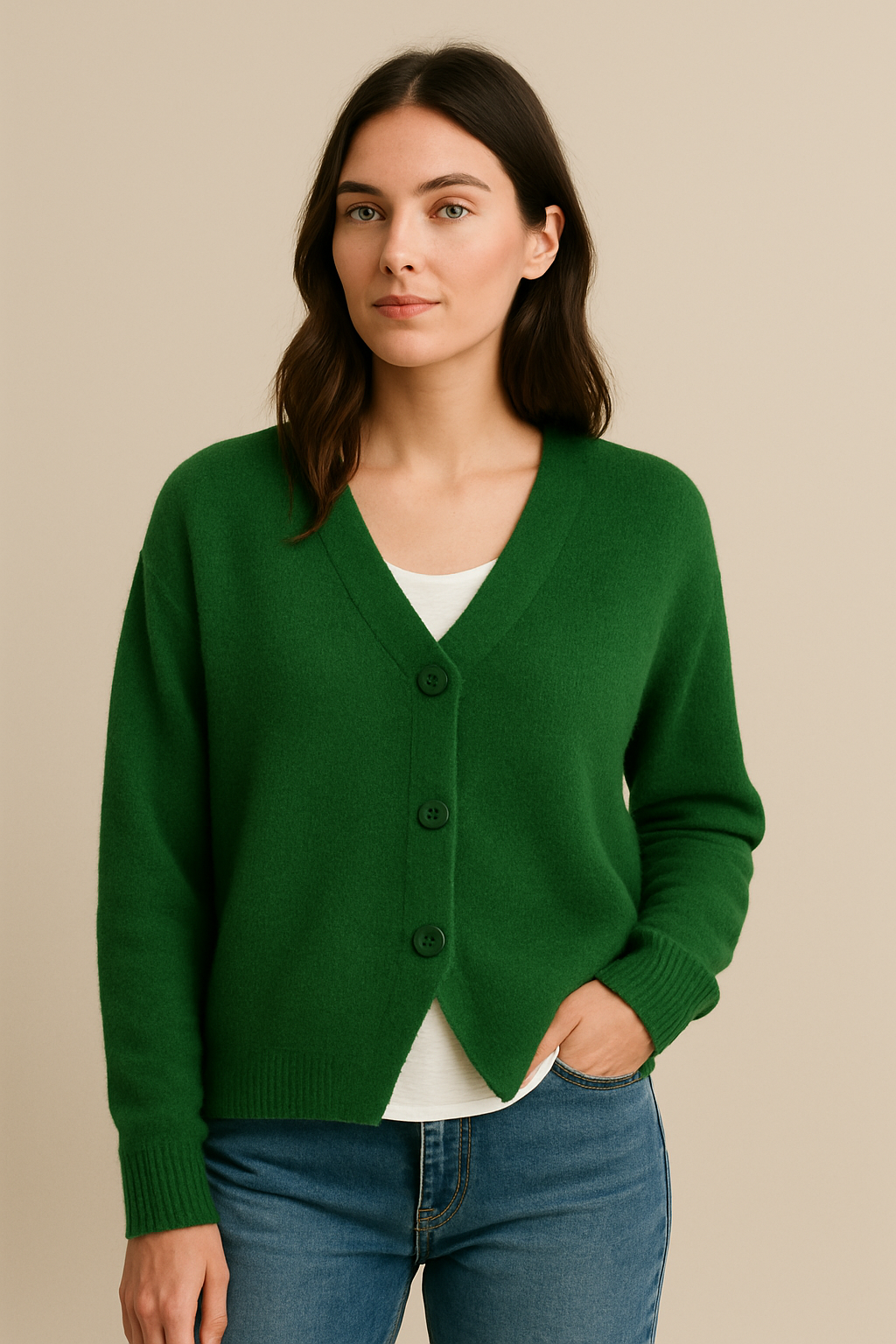 Damen Cardigan Mit Knöpfen Modern Freizeit