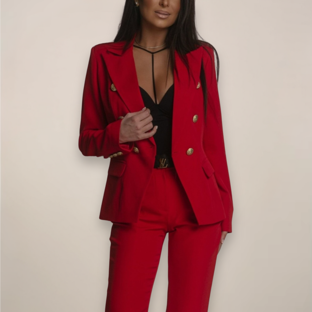 Damen Blazer Hosen Set Elegant Maßgeschneidert