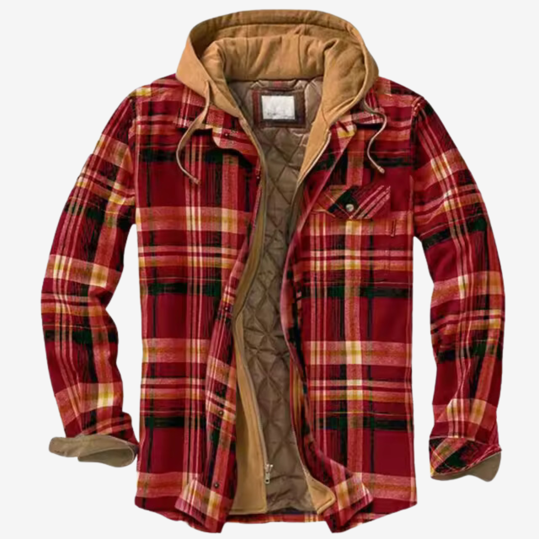 Herren Herbstjacke Kariert Warm