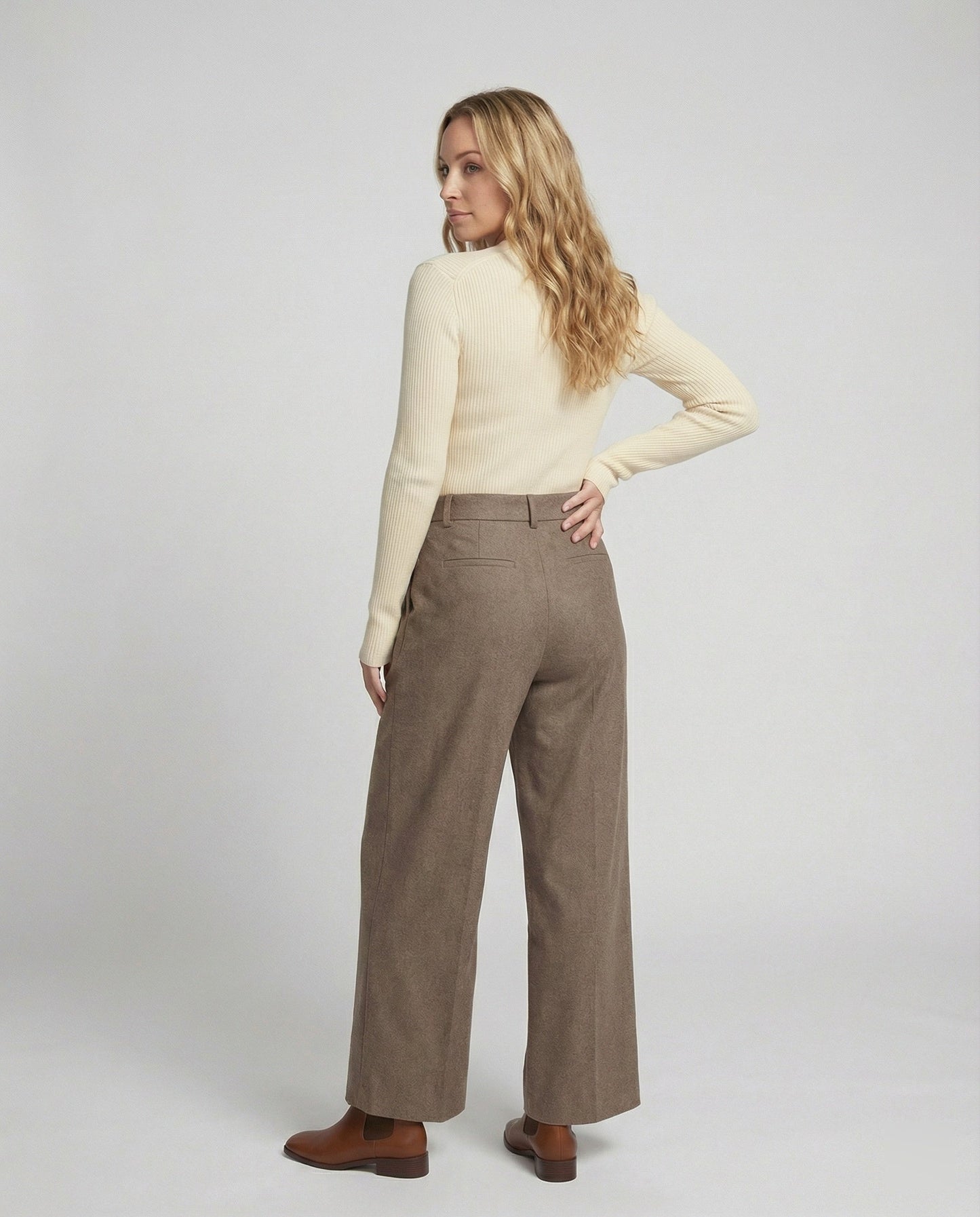 Damen Strickpullover Langarm Slim Fit Wolle