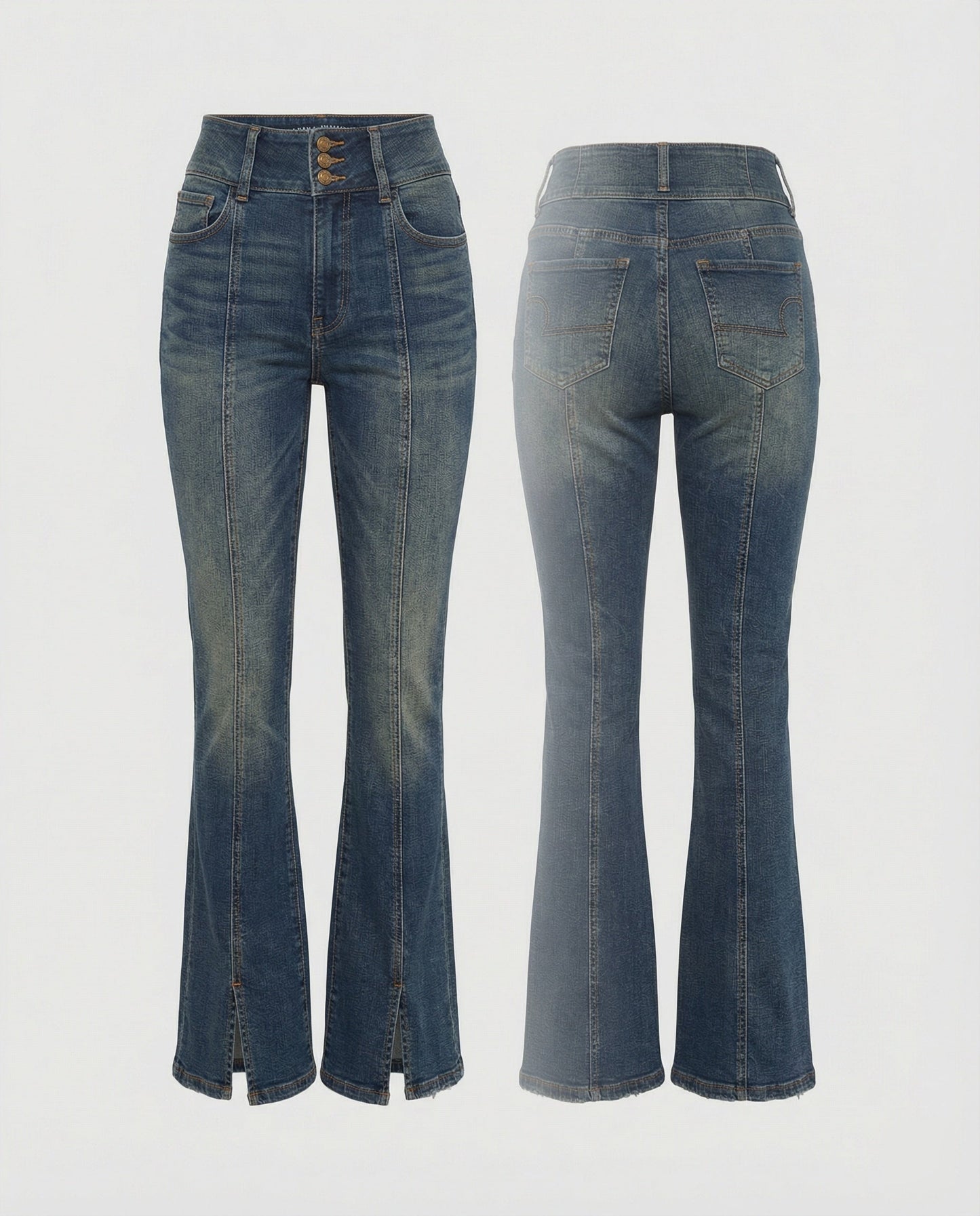 Blaue Damen High-Waist Slimfit Jeans